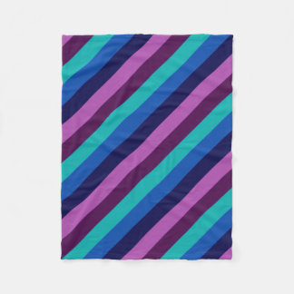 Manta Polar Bandas Verde azuladas moradas azules Pequeña Funda
