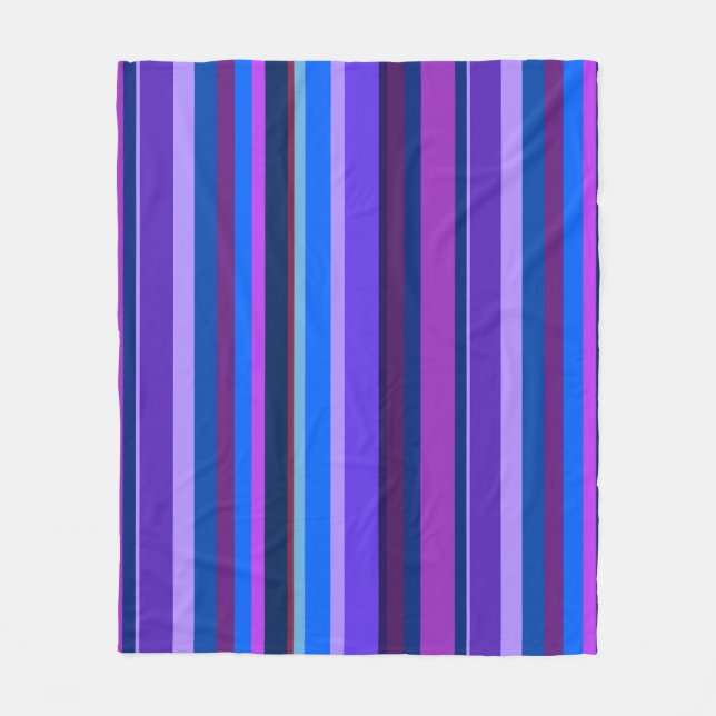 Manta Polar Bandas verticales azul y violeta (Anverso)
