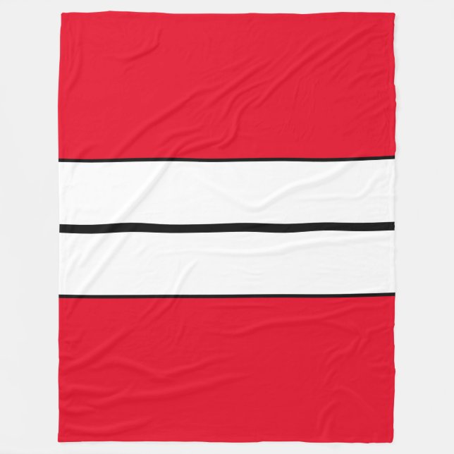 Manta Polar Bandas verticales rojas brillantes y negras (Anverso)