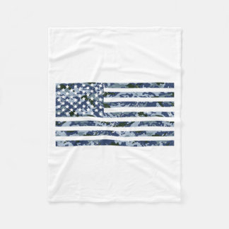 Manta Polar Bandera Americana con Camuflaje Azul