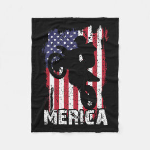 Manta Polar Bandera Americana De Bicicleta Merica Motocross 4 