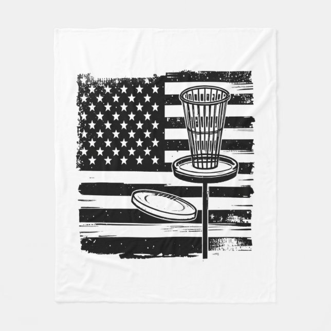 Manta Polar Bandera Americana de Golf de Disco (Anverso)