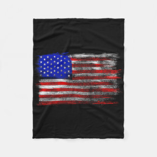 Manta Polar Bandera Americana Deteriorada - Estados Unidos Usa
