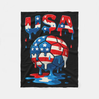 Manta Polar Bandera Americana En Fútbol Ll Estilo Goteo Hombre