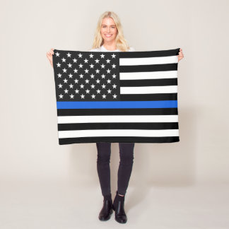 Manta Polar Bandera americana fina de Blue Line