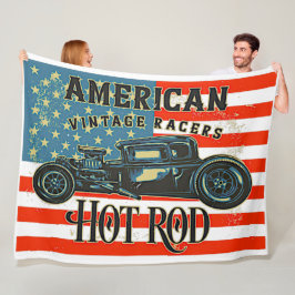 Manta Polar Bandera Americana Racers Vintage Racers Hot Rod Ca