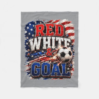 Manta Polar Bandera Americana Roja Blanca Y Gol Fútbol 4 De