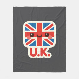 Manta Polar Bandera británica Kawaii - Diseño británico bonito
