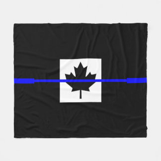 Manta Polar Bandera canadiense de delgada línea azul