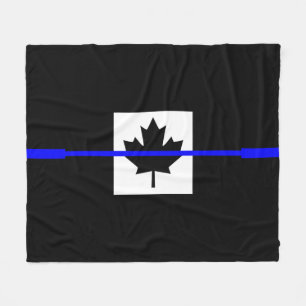 Manta Polar Bandera canadiense delgada de línea azul