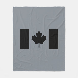Manta Polar Bandera canadiense en gráfico negro