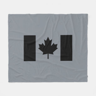 Manta Polar Bandera canadiense en gráfico negro
