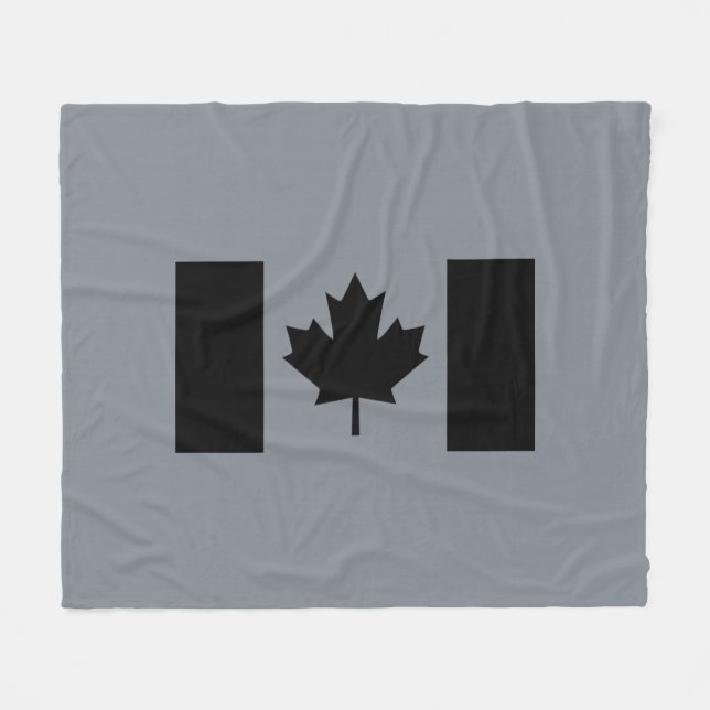 Manta Polar Bandera canadiense en gráfico negro (Frente (Horizontal))