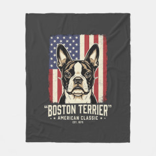 Manta Polar Bandera clásica americana del Boston Terrier