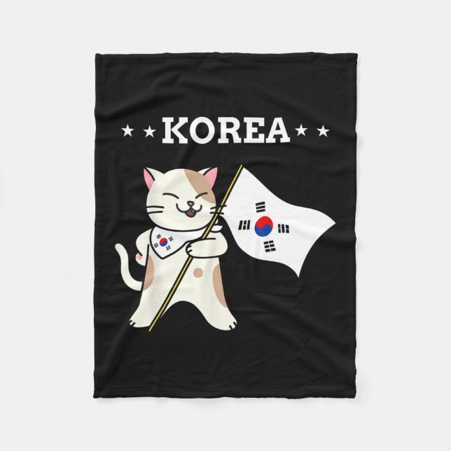 Manta Polar Bandera Coreana Y Gato Corea Del Sur (Anverso)