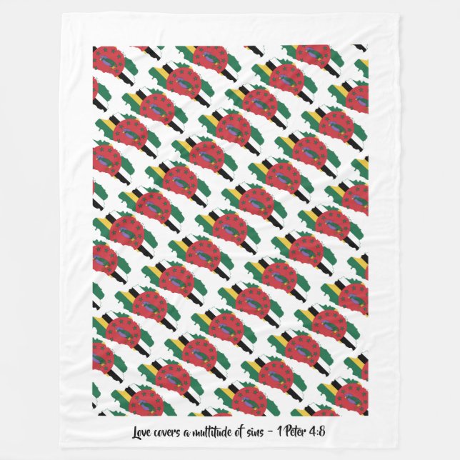 Manta Polar BANDERA cristiana personalizado DOMINICA (Anverso)