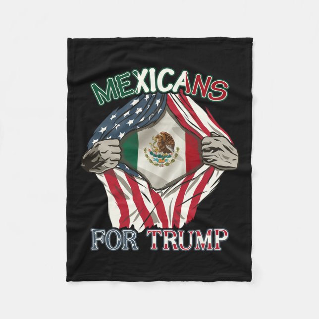 Manta Polar Bandera De Amistad Con México Para Trump 2024 (Anverso)