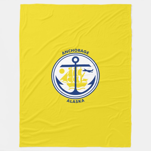 Manta Polar Bandera de Anchorage, Alaska Fleece Blanket (Anverso)