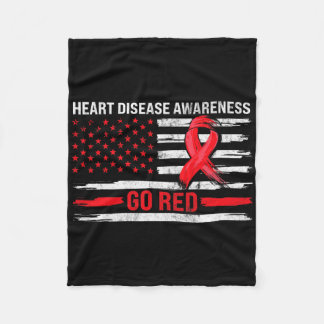 Manta Polar Bandera de apoyo a la enfermedad cardíaca Go Red -