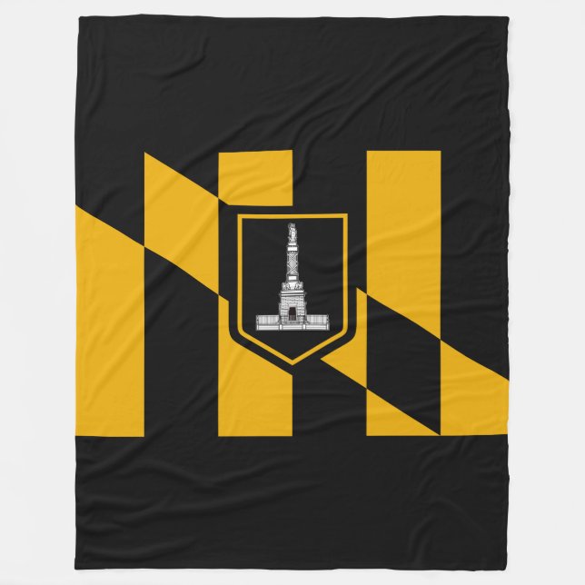 Manta Polar Bandera de Baltimore, Maryland Fleece Blanket (Anverso)