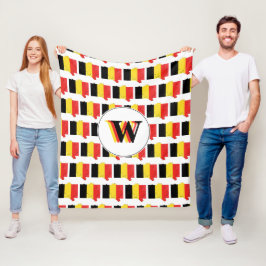 Manta Polar Bandera de BÉLGICA de monograma
