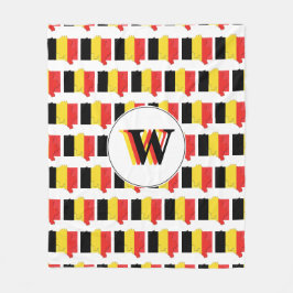 Manta Polar Bandera de BÉLGICA de monograma