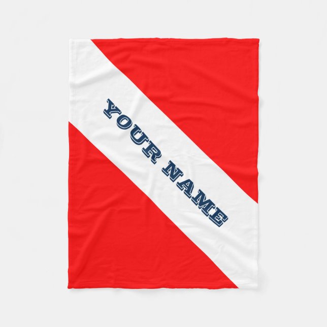 Manta Polar Bandera de buceo (Personalizable) (Anverso)