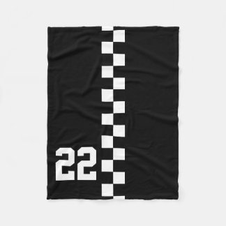 Manta Polar Bandera De Carreras Personalizada Negra Y Blanca