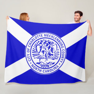 Manta Polar Bandera de Charlotte (Carolina del Norte)
