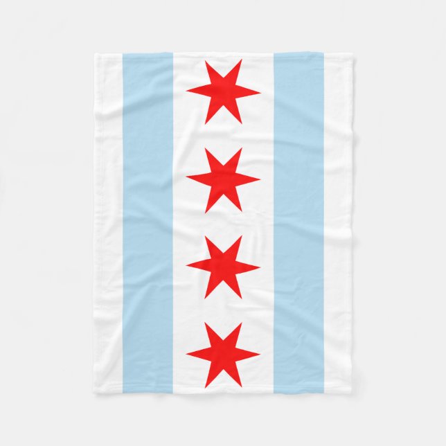 Manta Polar Bandera de Chicago, Illinois (Anverso)