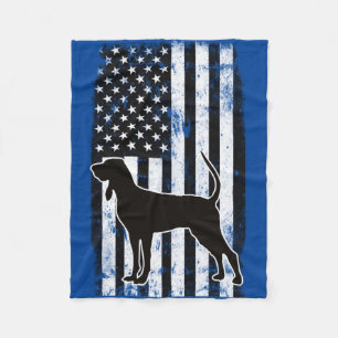 Manta Polar Bandera de Coonhound y Estados Unidos