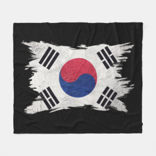 Manta Polar Bandera de Corea del Sur ondulada, pincel cerebral