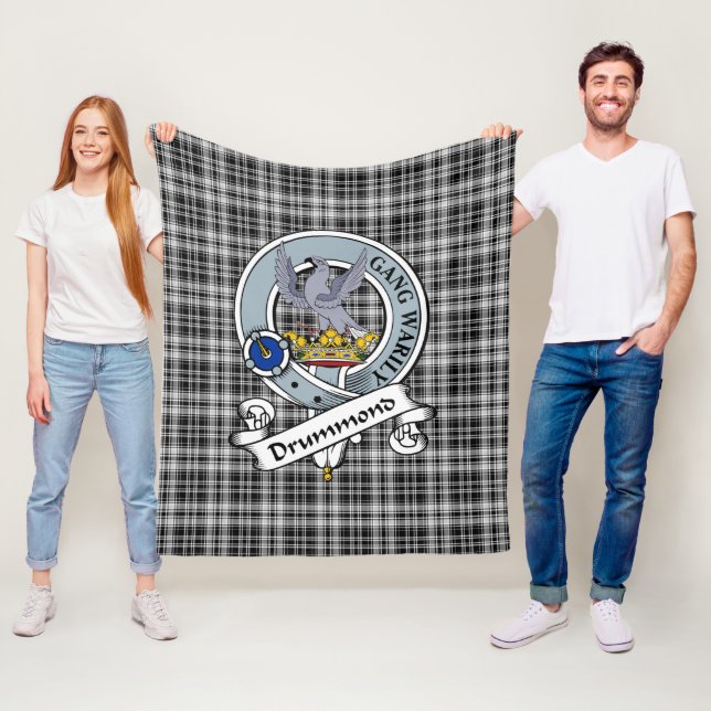 Manta Polar Bandera de drones Gris Tartan Plaid (In situ)