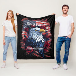 Manta Polar Bandera de EE. UU. Águila Calva y Rosas