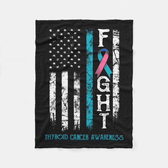 Manta Polar Bandera de Estados Unidos, guerrero del cáncer (Anverso)