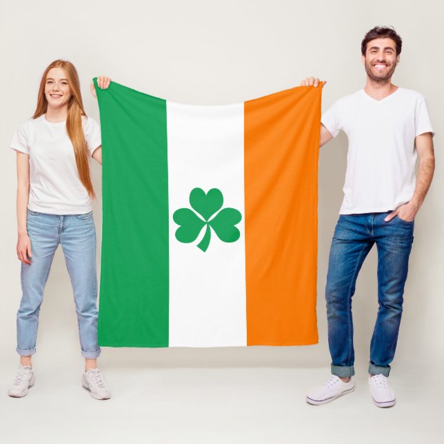 Manta Polar Bandera de Irlanda Medio Shamrock (In situ)
