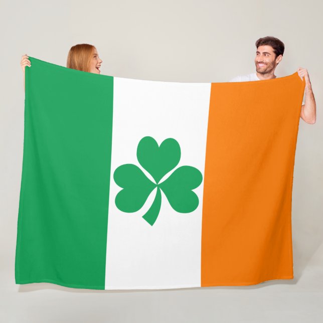 Manta Polar Bandera de Irlanda Shamrock de gran tamaño (In situ)