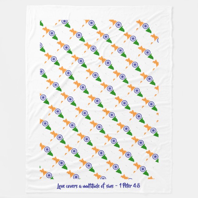 Manta Polar BANDERA DE LA INDIA personalizado (Anverso)