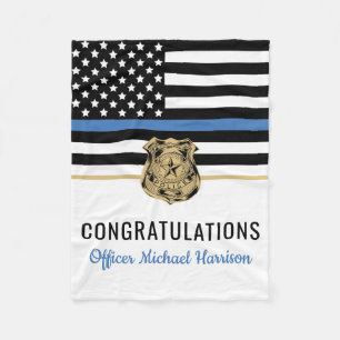 Manta Polar Bandera de la Línea Azul de la Policía Felicitacio