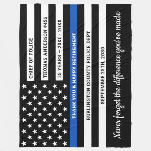 Manta Polar Bandera de la Línea Azul delgada personalizada de
