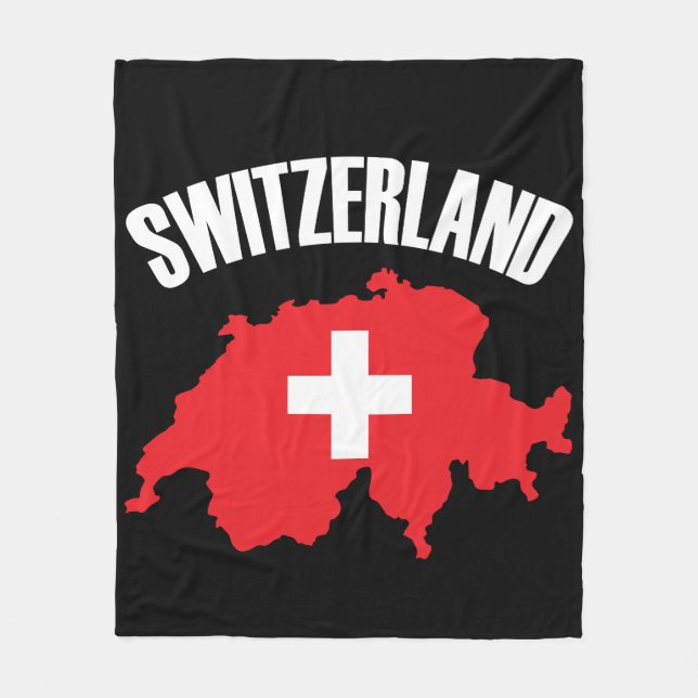 Manta Polar Bandera de mapa de Suiza (Anverso)