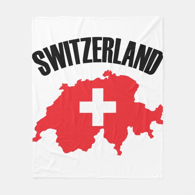 Manta Polar Bandera de mapa de Suiza (Anverso)