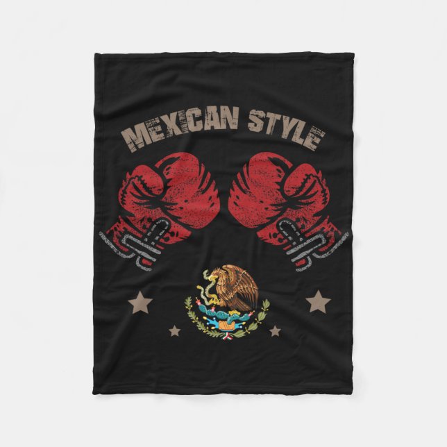 Manta Polar Bandera de México estilo Boxeo México (Anverso)