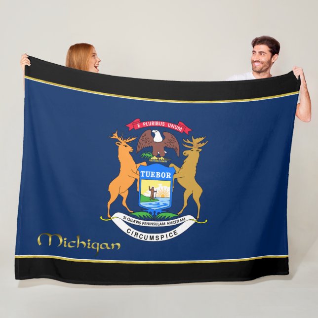 Manta Polar Bandera de Michigan (In situ)