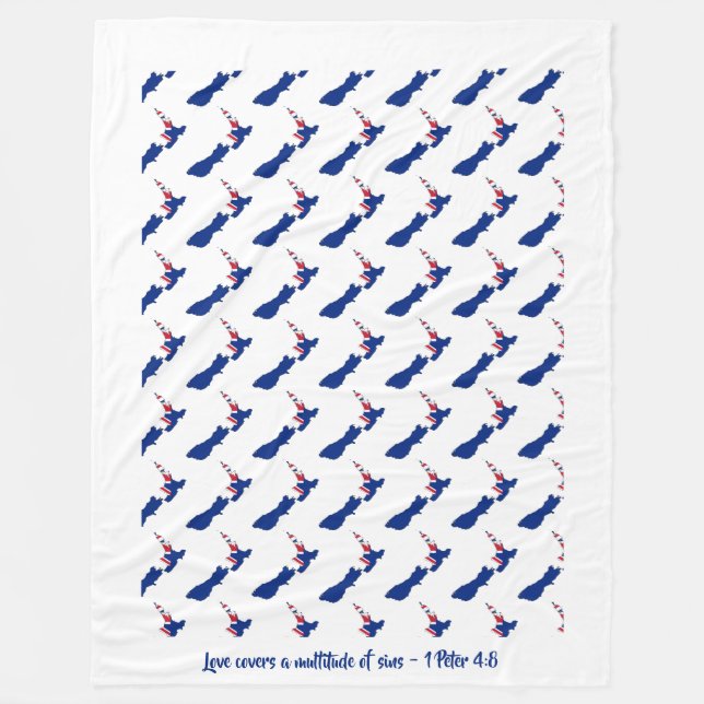 Manta Polar Bandera de NUEVA ZELANDIA personalizado (Anverso)