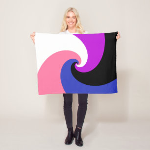 Manta Polar Bandera de orgullo Genderfluid abstracta en espira