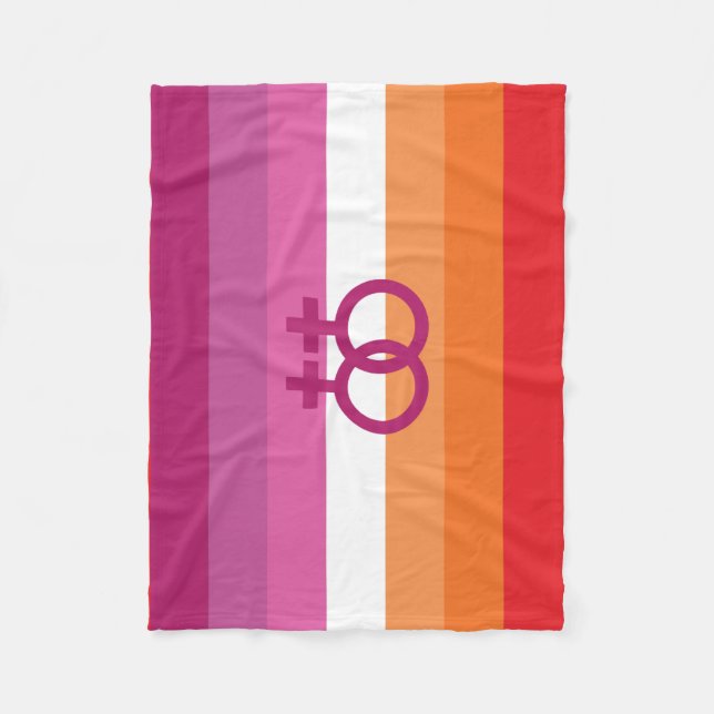 Manta Polar Bandera de orgullo lésbico WLW (Anverso)