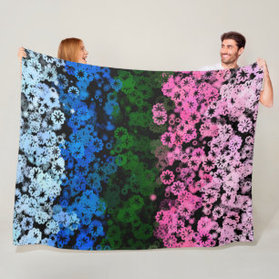 Manta Polar Bandera de orgullo Omniromántico floral retro groo