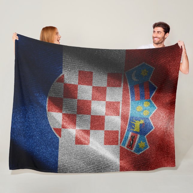 Manta Polar Bandera de seda de Croacia (In situ)