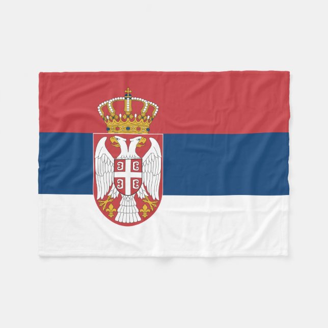 Manta Polar Bandera de Serbia (Frente (Horizontal))